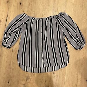 Off the shoulder button down top